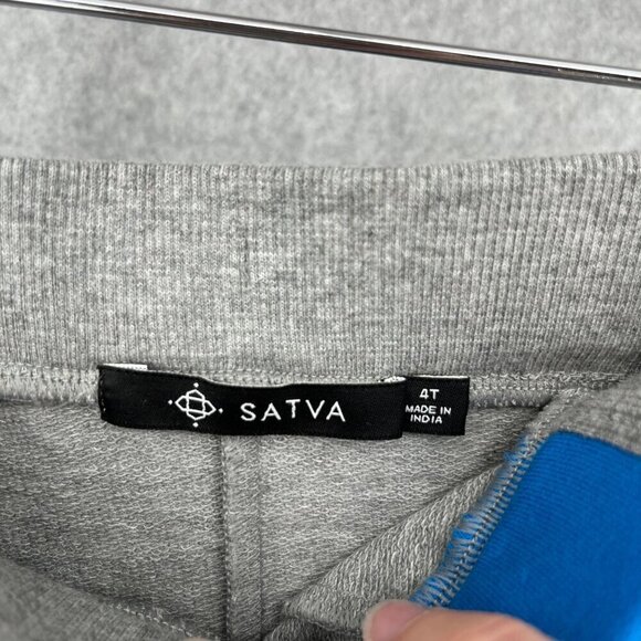 Satva Boys Playtime Jogger Size 4T Organic Cotton Modal Gray Blue Casual NEW - Picture 7 of 10